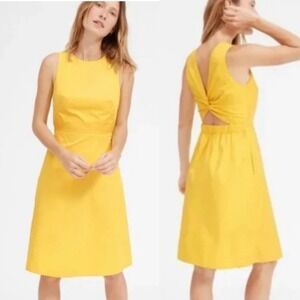 Everlane yellow butter cotton twist back size 14 summer vacation‎ wedding guest